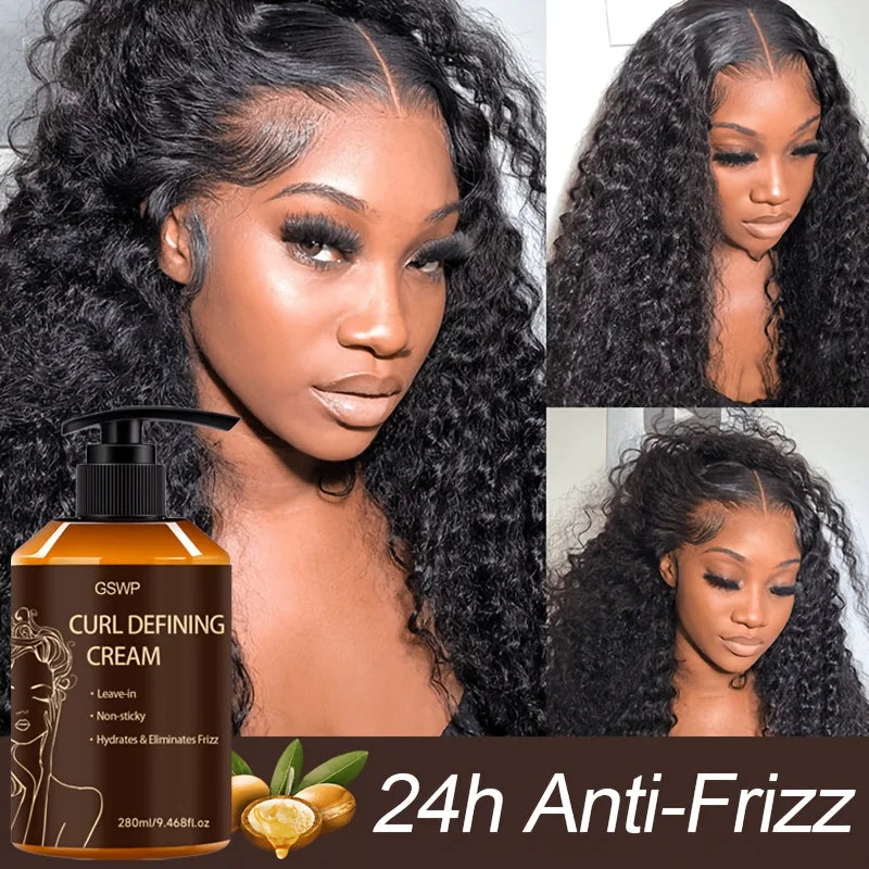 GSWP Moroccan Argan Oil Curl Cream, Bouncy Voluminous Curls, Rich Moisture Long Last Shaping Anti Humidity Frizz.280ML