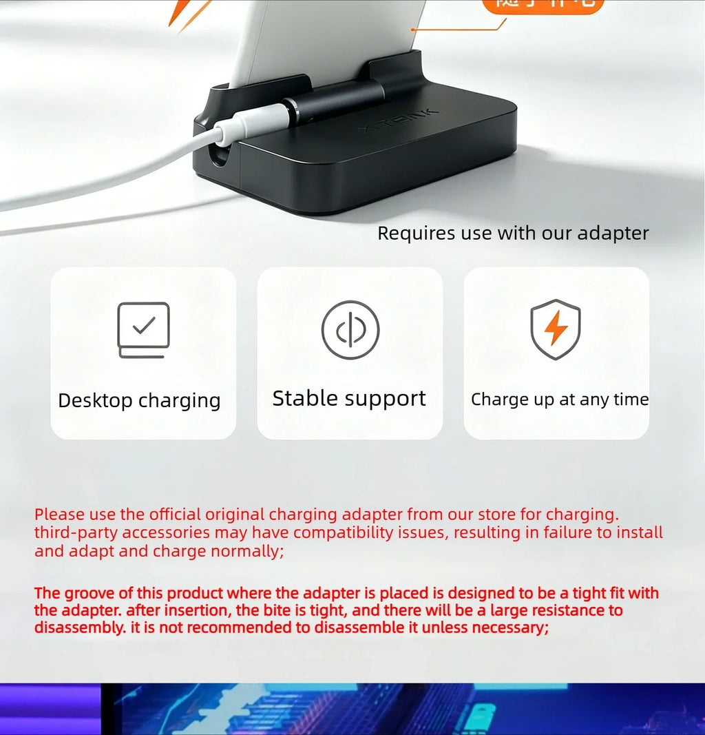 3in1 Charging Stand for XTEINK X3/X4 Pro E-Ink Reader, Desktop Cradle with 65 Degree Tilted Design, Storage Base for Tablet