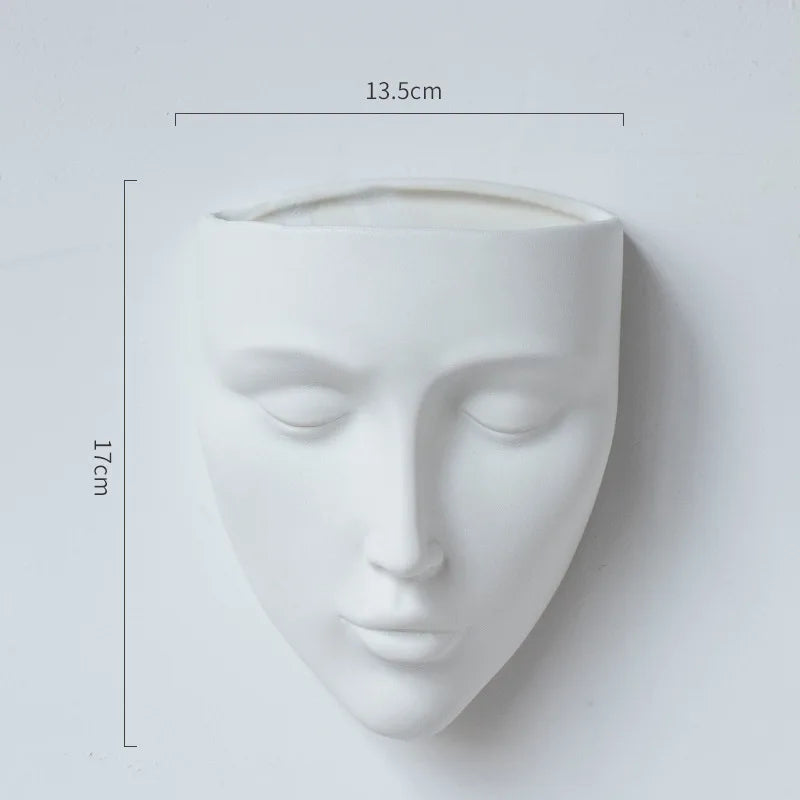 Silent Cheeks Ceramic Vase Creative Wall-mounted Plant Pots Table Decoration Flower Arrangement Floral Vase Room Aesthetic Decor