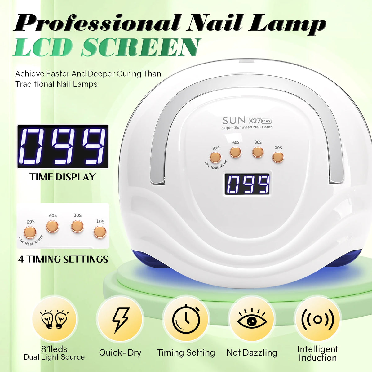 Upgrade Big Power 380W 81LEDs UV LED Lamp For Nails With 4 Timer Memory Function Lamp For Gel Polish Drying Lamp Nail Equipment