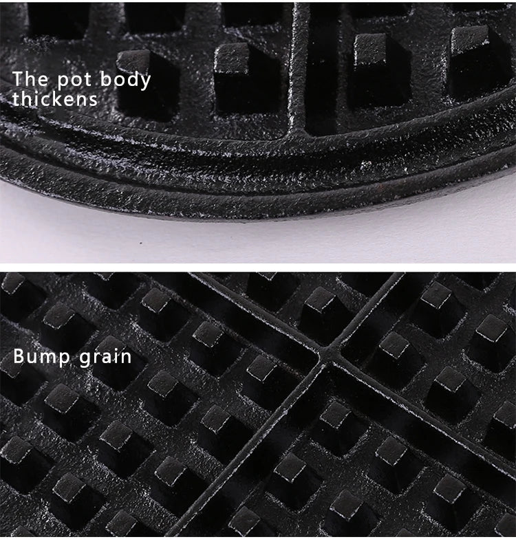 Household Kitchen 20cm Oven Safe Waffle Maker Cake Baking Pan Uncoated Cast Iron Waffle Mold Skillet