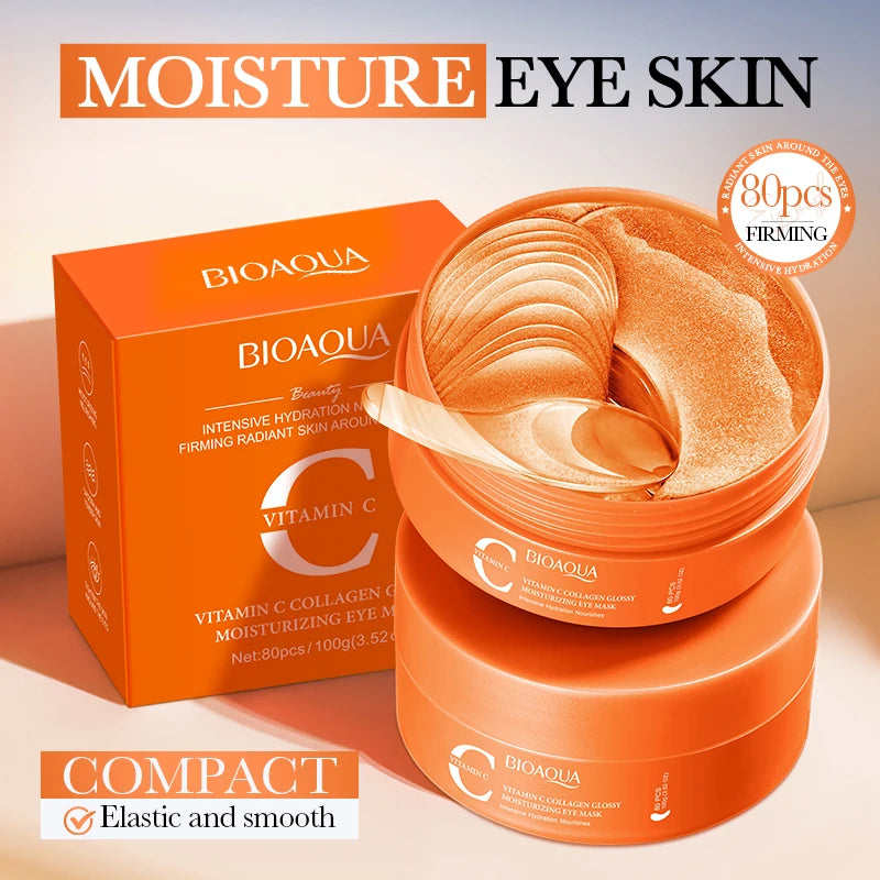 80pcs/40pair BIOAQUA Collagen Niacinamide/Retinol/Vitamin C Eye Mask Brightening Hydrating Anti Aging Under Eye Patches