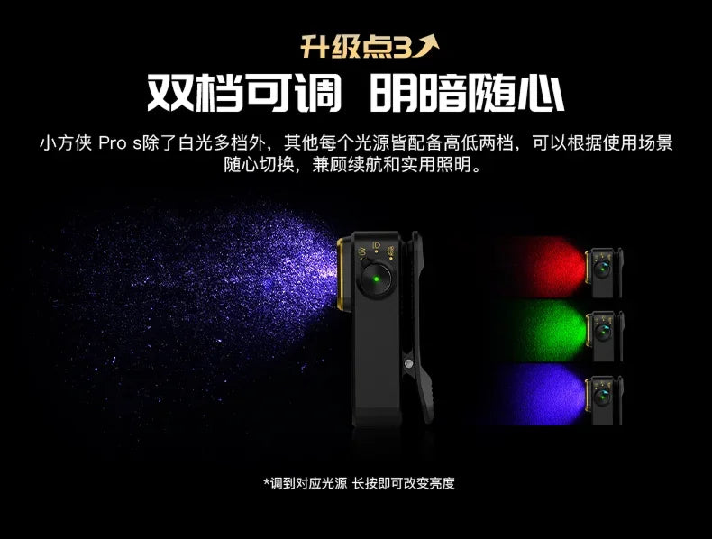 OLIGHT Pro S Mini Flashlight White/UV/Red/Green/Blue 5 Lights Magnetic Clip Clamp Lamp 600 Lumens Outdoor Portable Flashlight