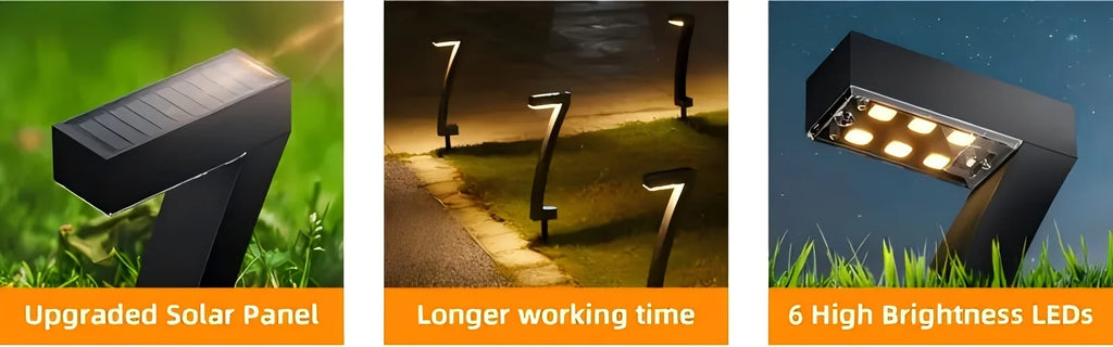 Solar Lights Outdoor Landscape Lighting Warm White Auto On/Off Waterproof for Yard Garden Patio Walkway Sidewalk Lawn Decor Lamp