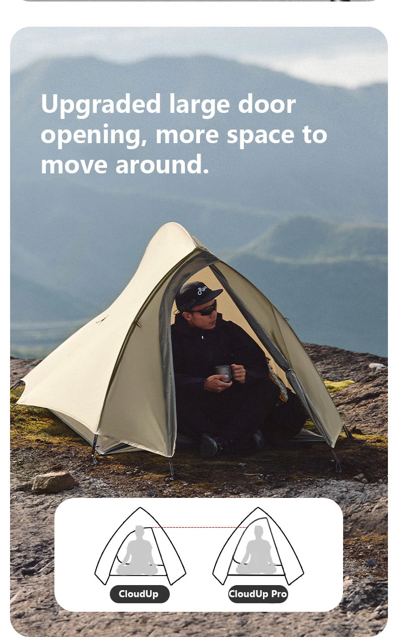 Naturehike Cloud Up 1 Upgraded Tent Ultralight Camping Tent Waterproof Outdoor Hiking Travel Tent Backpacking Cycling Tent