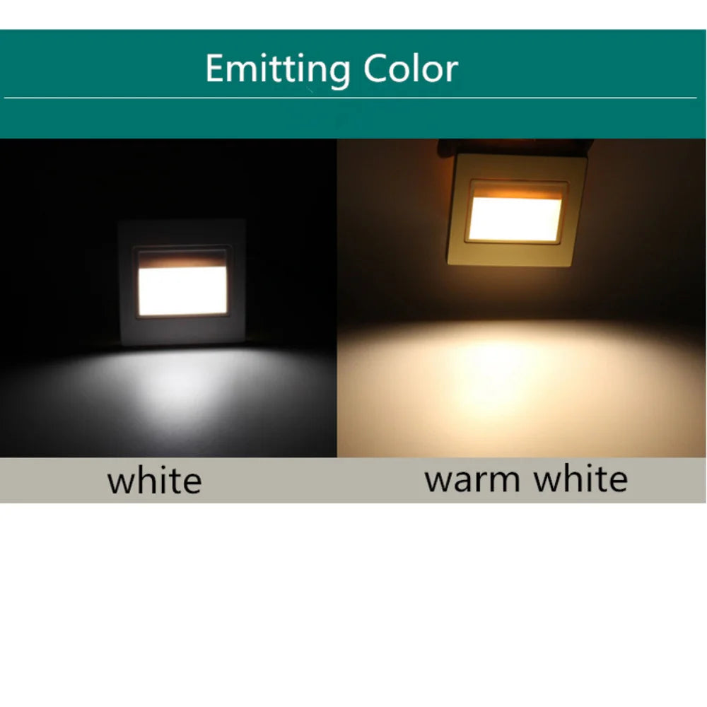 LED Step Light 1.5w Indoor Stair Lamp Wall Corner Night Lights Square Staircase Lamps For Villa Hotel Pathway Lobby Stairway