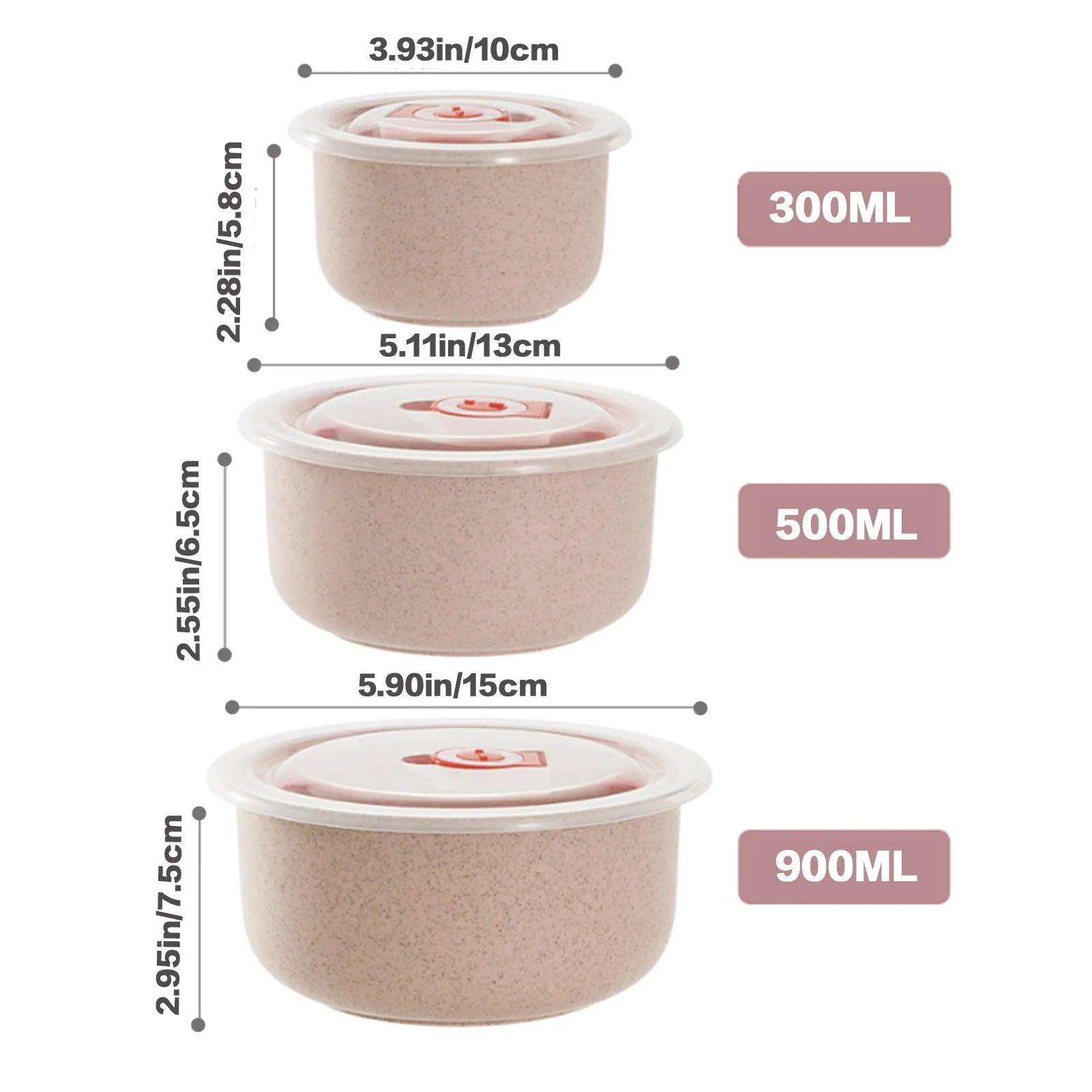 3pcs Lunch Box set Food Storage Containers with Lids Microwave Storage Containers for Storing Fruits Vegetables