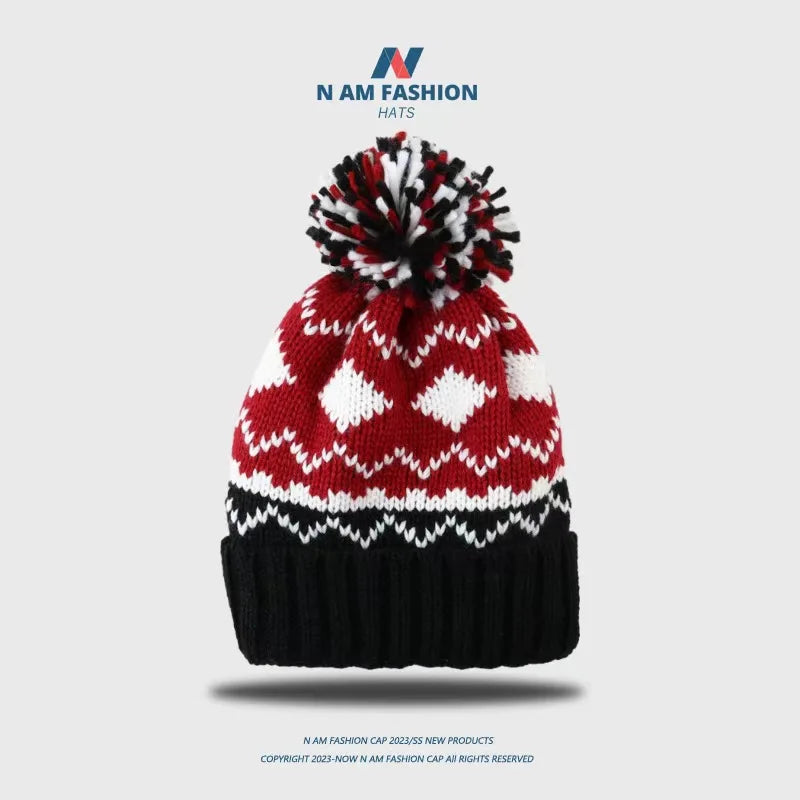 2024 skiing Cashmere Woman Winter Hat Autumn Beanies With Pompom Warm Wool Skullies fashion acrylic beanies winter hat