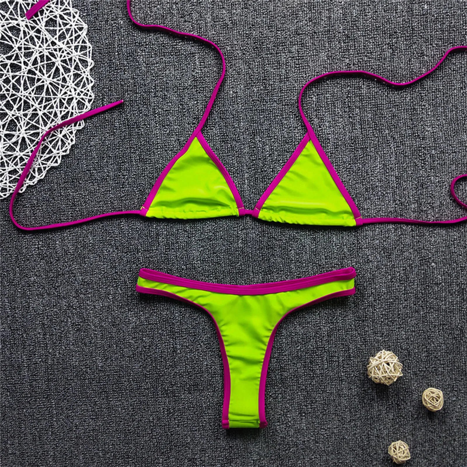 Sexy Micro Bikini Women Swimwear Thong Bikinis Sets Brazilian Halter Beach Wear Woman Bathing Suits maillot de bain femme