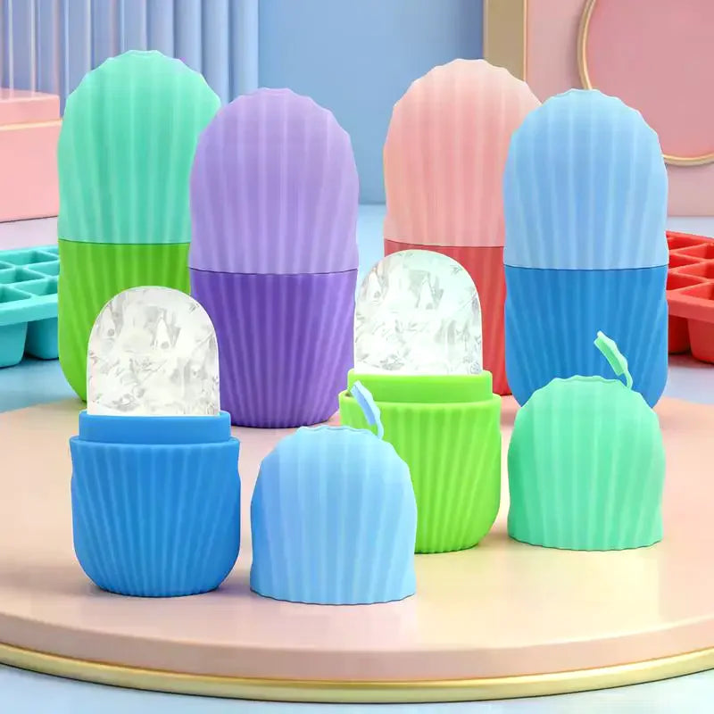 Beauty Face Lifting Massager Silicone Ice Cube Trays Facial Eye Roller Ice Ball Contouring Reduce Acne Skin Care Tool Reusable