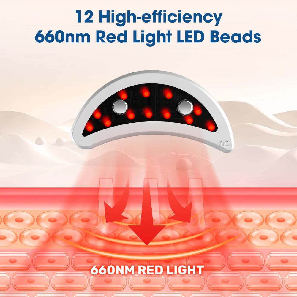 2-IN-1 Face & Eye Beauty Massager Micro-current Red Light EMS Anti Aging Bags Dark Circles Reduce Electric Eye Rejuvenation Pads