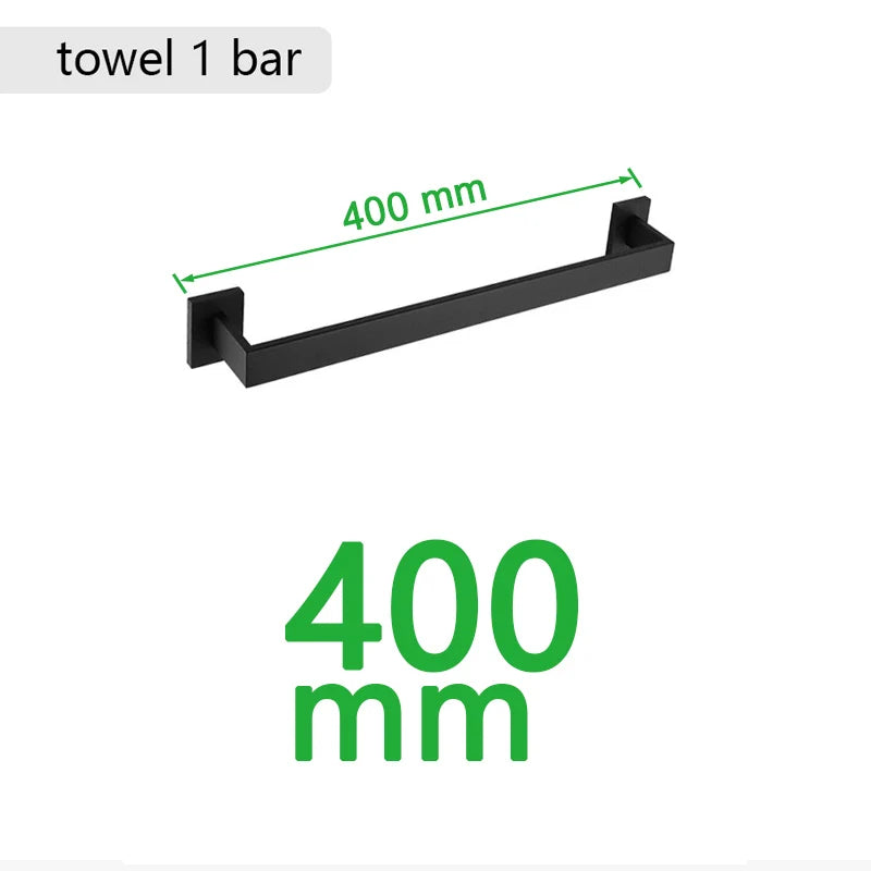 Matte Black Bathroom Hardware 304 Stainless Steel Towel Rack Toilet Paper Holder Liquid Soap Holder Towel Bar Toilet Accessories