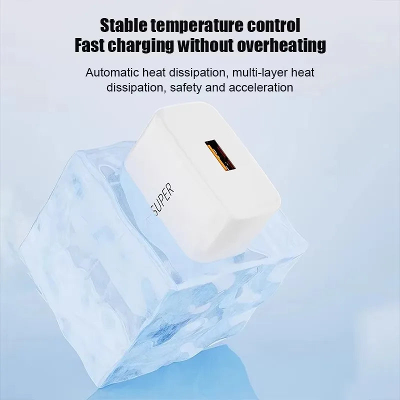 PD 65W Super VOOC2.0 USB Fast Charger For OPPO Reno 11 10 12 Pro Find X8 X7 X6 Ace3 EU US Quick Charge Adapter Phone Accessories