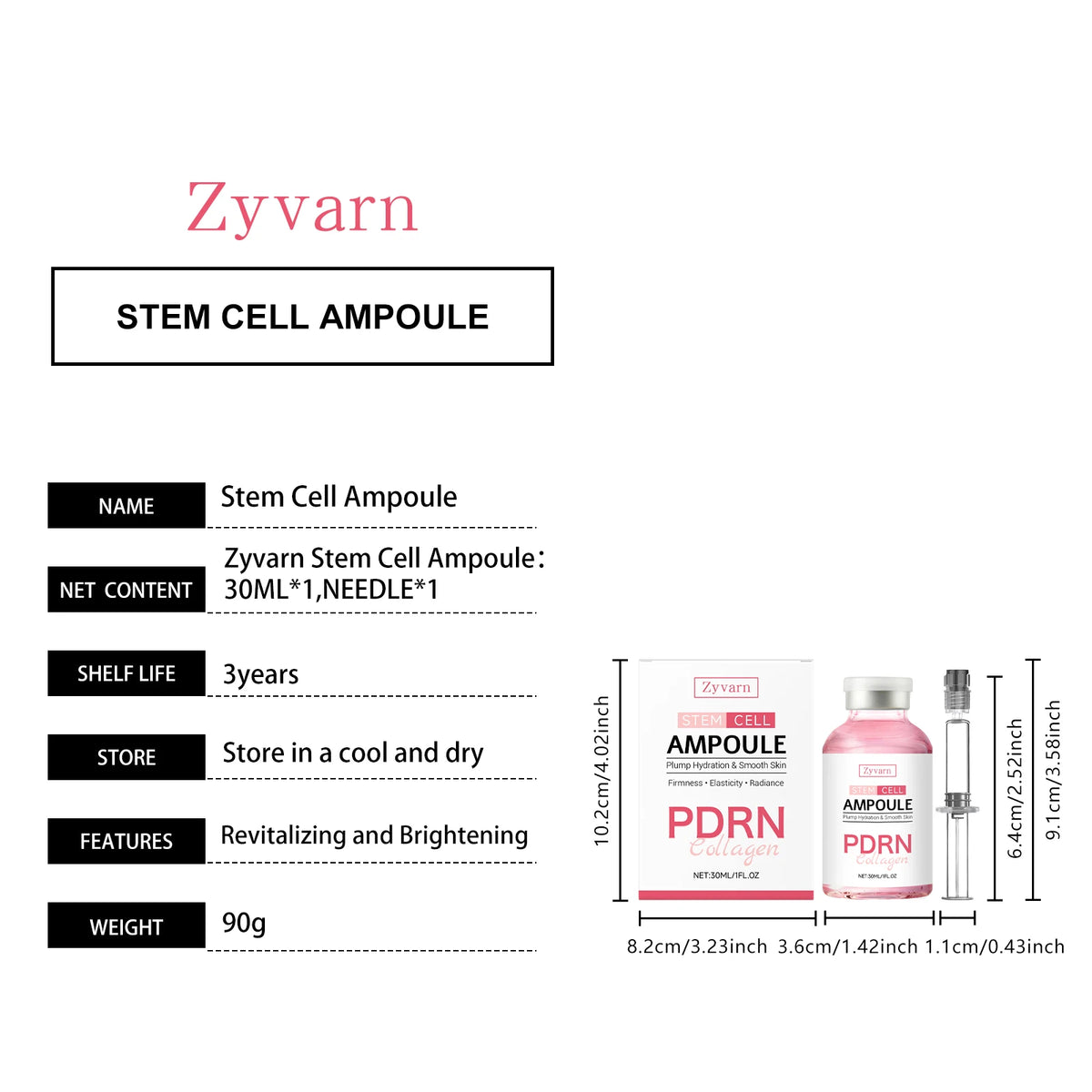 PDRN Salmon DNA Ampoule Serum Hydrolyzed Collagen Stem Cell Skin Booster Plumping Anti Wrinkle Glass Skin Repair Serum