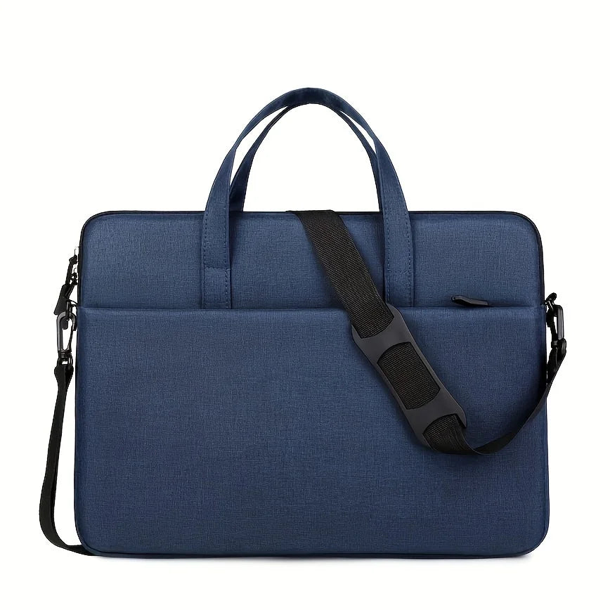 Solid Color Easy Lightweight Portable Laptop Bag, Portable Business Travel Laptop Sleeve, Zippered Crossbody Office Laptop Bag