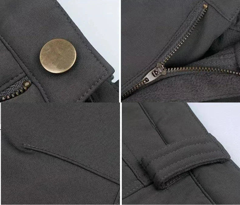 Waterproof Shark Skin Tactical Sets Mens Thicken Fleece New Soft Shell Combat Jackets+windproof Warm Cargo Pant 2 Piece Set