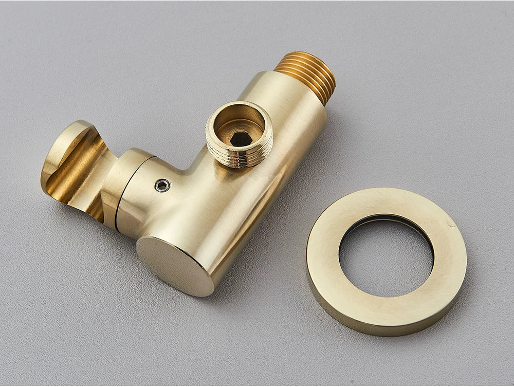 Brushed Gold Shower Faucet Embedded In 2 Ways Shower Mixers Wall Mounted Rainfall Bathroom Shower Tap Stainless Steel Head