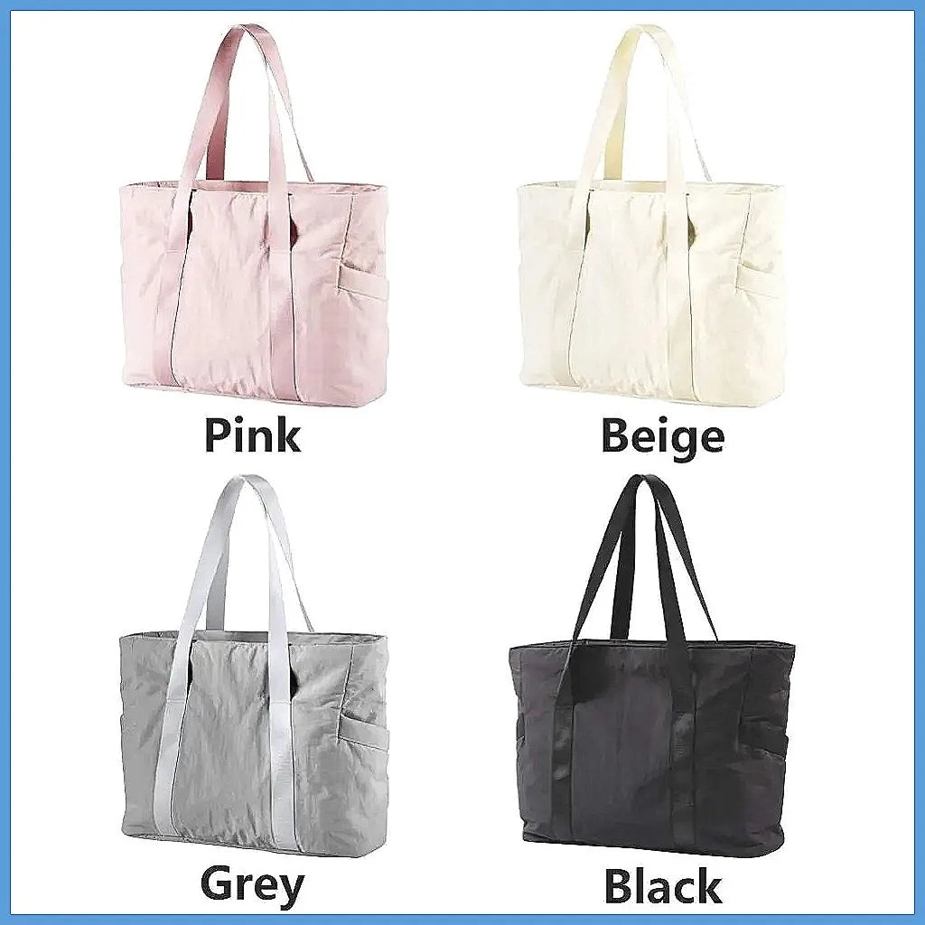 Nylon Yoga Mat Bag Solid Color with Buckle Gym Fitness Tote Multi Pocket Large Capacity Travel Handbag for College Women