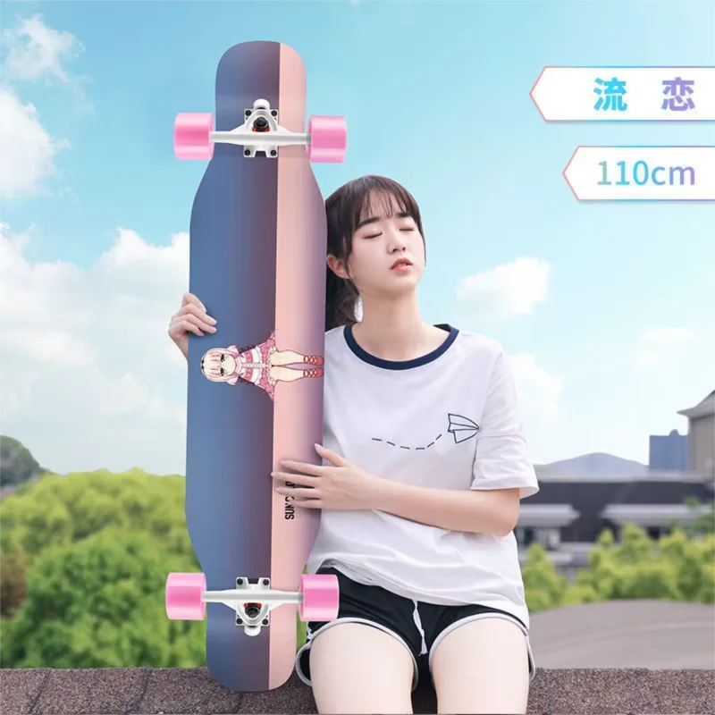 Beginner skateboard, longboard, women’s and men’s adult and student cruiser board, dance board, four‑wheel skateboard for teens
