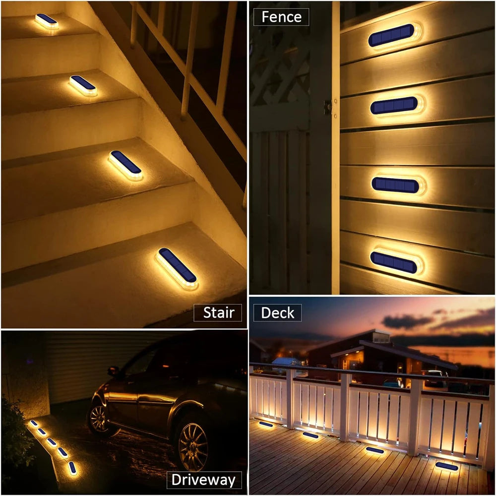 Solar Deck Light Solar Ground Light Outdoor Pathway Stair Lamp Railing Fence Yard IP68 Waterproof Driveway Solar Light