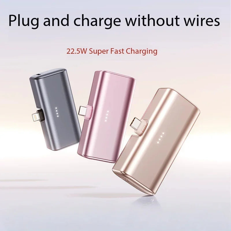 500000mAh 6000mAh 22.5W Fast Charging Mini Portable Charger USB-C Power Bank Suitable For IPhone 16/15 Series Android Devices