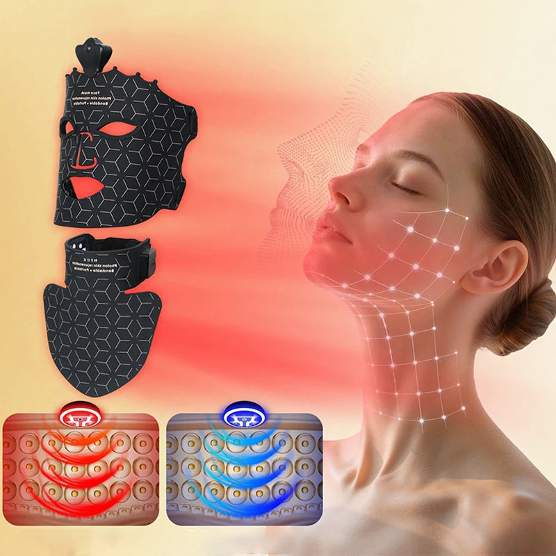 Red Light 7 Colors LED Face Mask Therapy Beauty Mask for Anti-Aging Wrinkles Skin Rejuvenation Lifting Tighten Home Use Tool