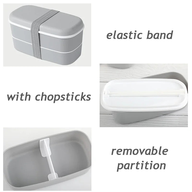 New Portable Leak-proof Food  Double-layer Bento Box Lunch Box  Lunch Box for Kids Food Container Food Storage Snack