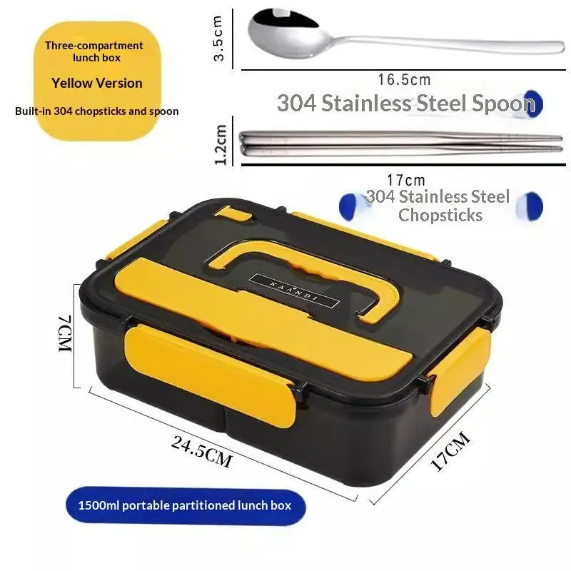 2/3 Compartment Bento Lunch Box With Leak Proof Lids Food Grade Material For Work School Travel Daily Meal Prep
