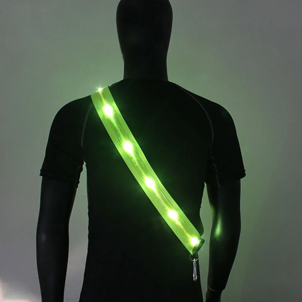 Reflective Straps Rechargeable LED Reflective Running Belt for Men Women Night Safety Outdoor Hiking Jogging Walking Light Gear