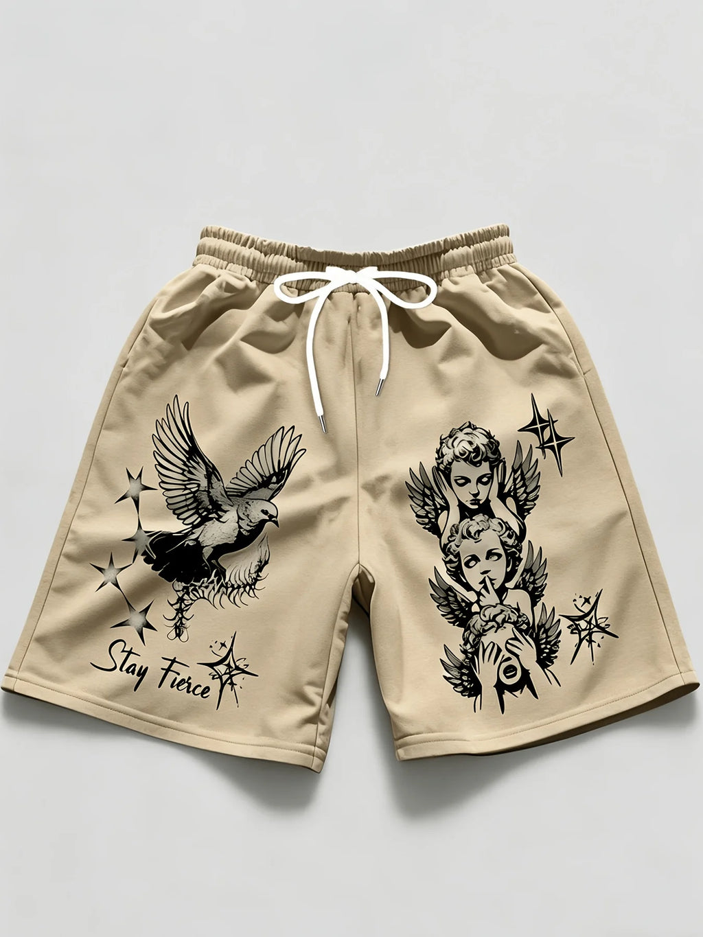 2026 Summer Best-selling Outdoor Sports Casual Fashion Comfortable Simple Angel Patterned Printed Men's Shorts