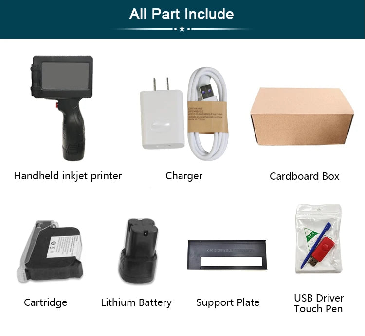 For Phezer P17 Handheld Inkjet Printer 12.7mm Portable Date Code Expiry Batch Number Logo QR Barcode Label Maker 28 Languages