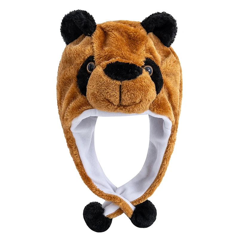 Hot Sale Unisex Funny Bulls Head 3D Animal Style Decorative Hat Winter Cap For Men Women Plush Fur Lovely Family Hat