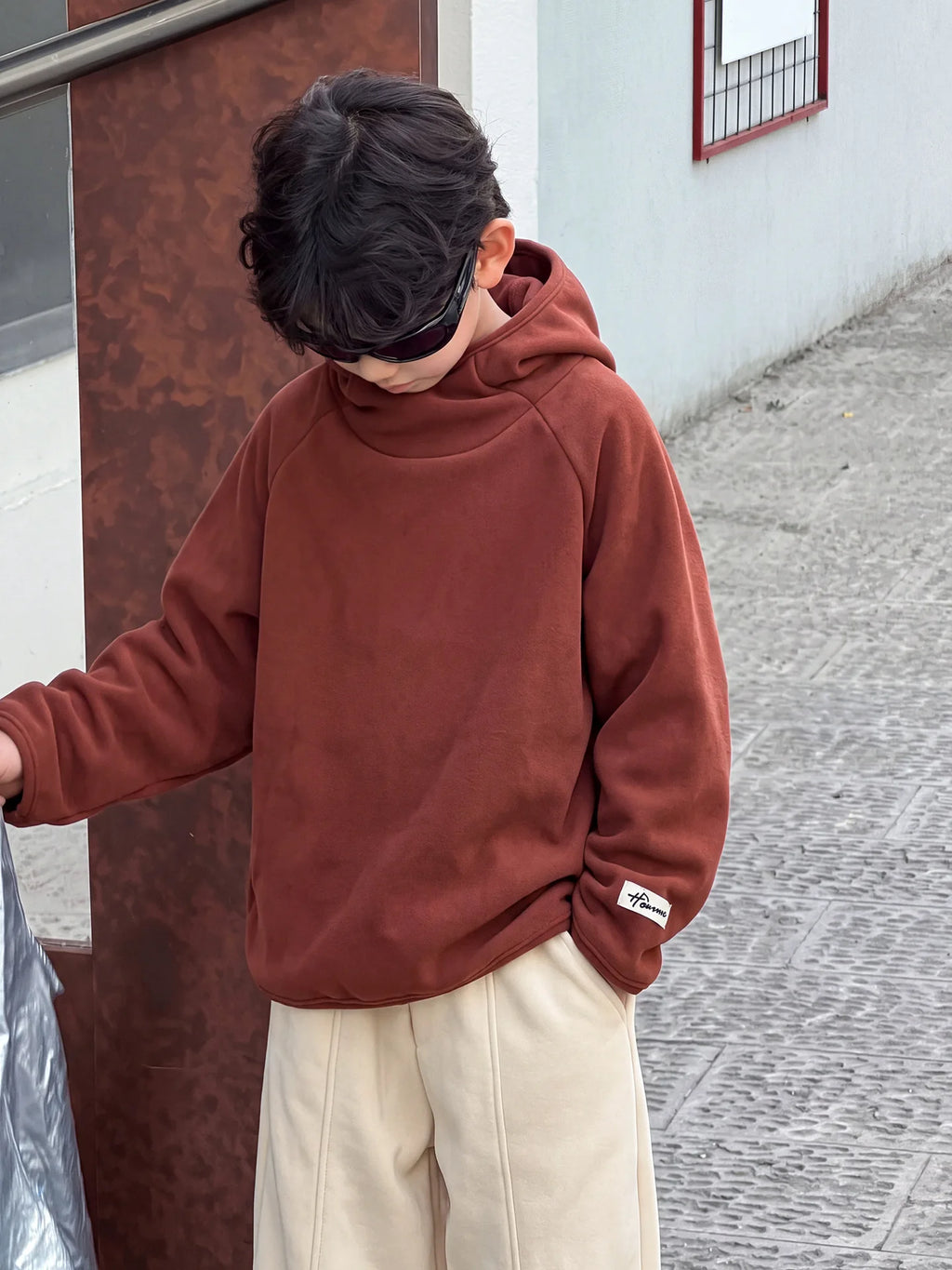 Children Clothing Kids Fashion Casual Warm Versatile Hoodie 2026 Autumn New Boys Korean Style Solid Color Simple Pullover