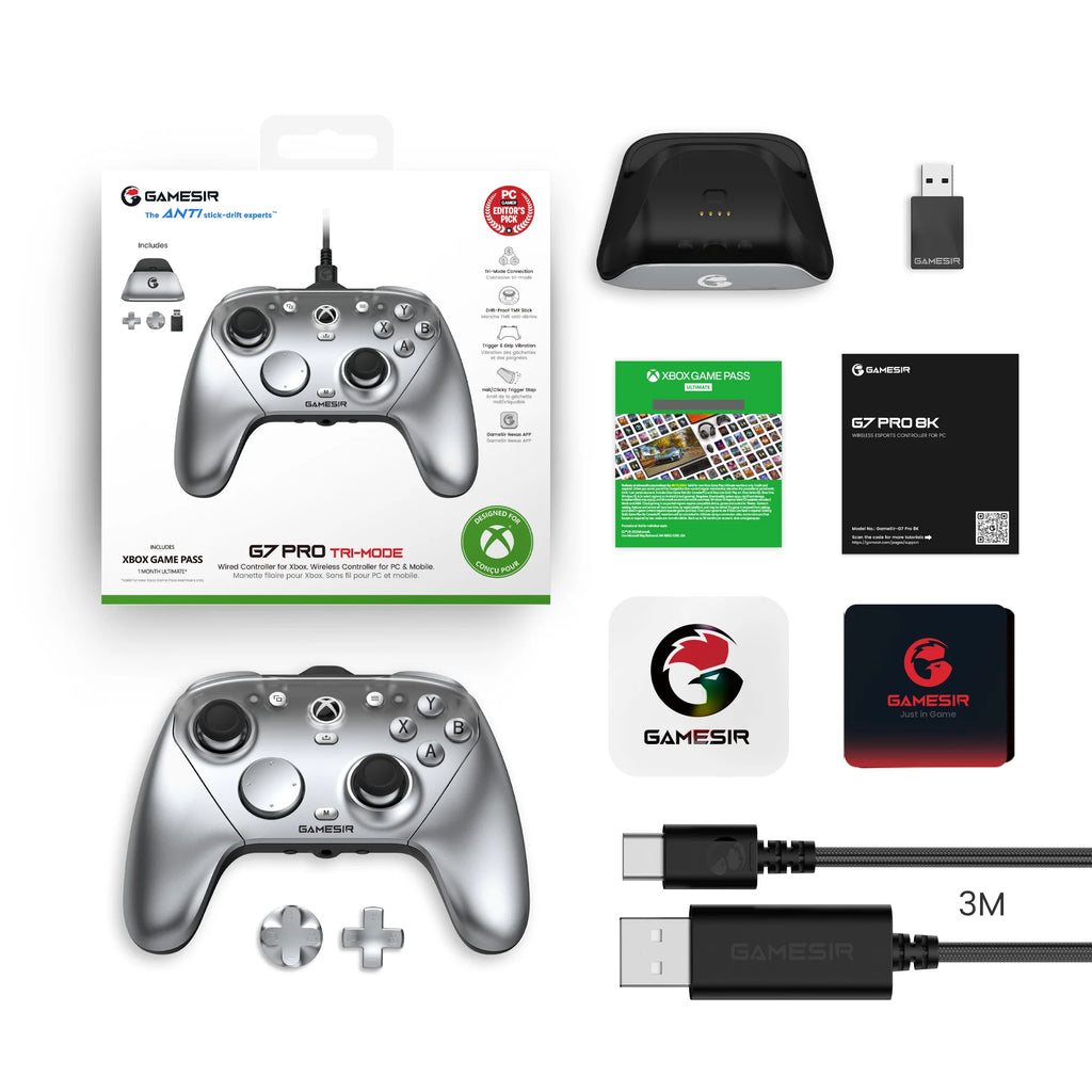 GameSir G7 Pro Wireless Controller for Xbox Series X|S, PC, iOS, Android with TMR Anti-Drift Sticks, Hall Effect Triggers, Charging Dock