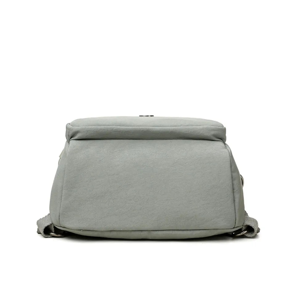 Solid Color Nylon Backpack Lightweight Travel School Bag Fashion Daypack for Work Small Travel Bag Multi-functional Shoulder Sac