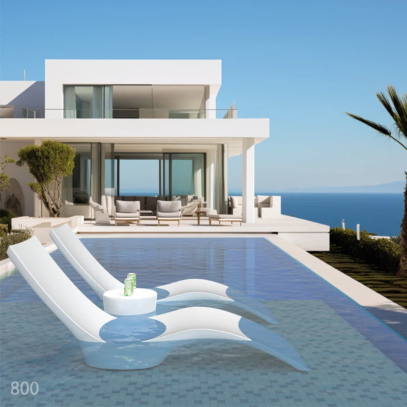 Outdoor Pool Furniture PE Plastic Sun Lounger Chaise Pool Deep Lounger