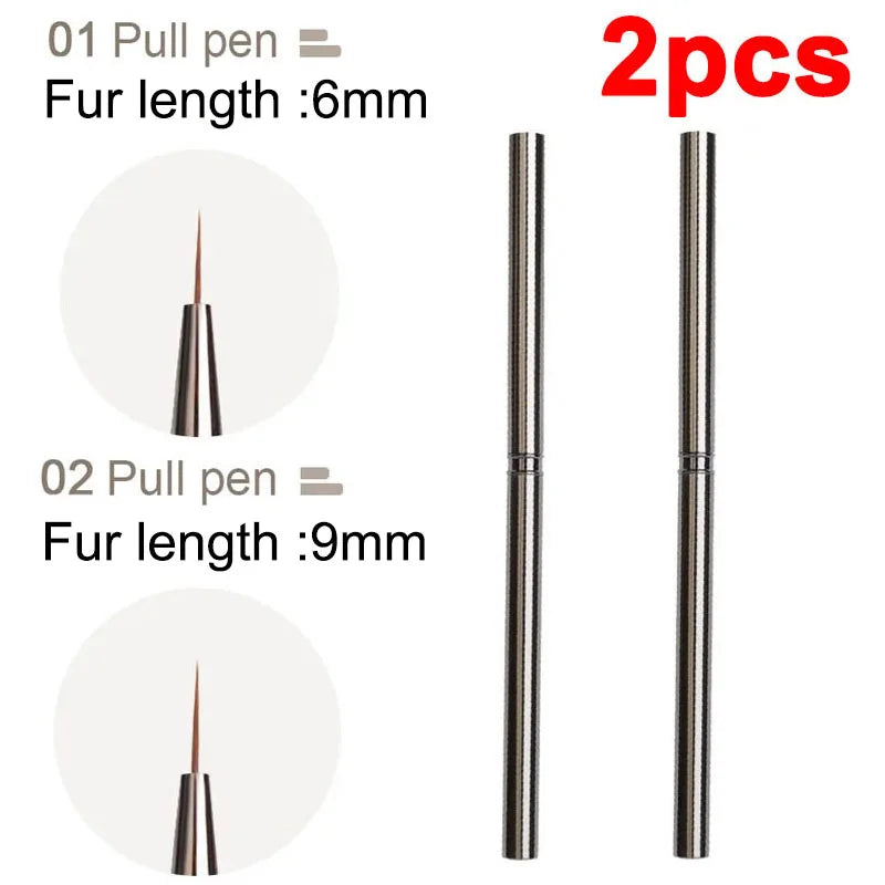 Nails Art Liner Brushes Striping Drawing Elongated Lines Painting 6/9/12/15/18mm Nail Professional Manicure Tool ZJS02