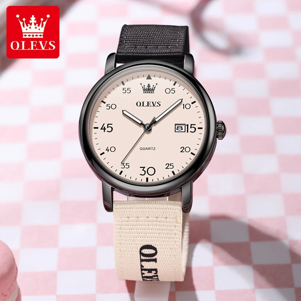 OLEVS 2997 Original Quartz Movement Student Fashion Watch Calendar Digital Dial Night Light Function 30m Waterproof Watch