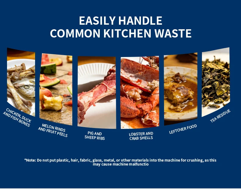 Commercial Kitchen Garbage Disposal Unit with 1200ml Grinding Capacity for Home Restaurant Use