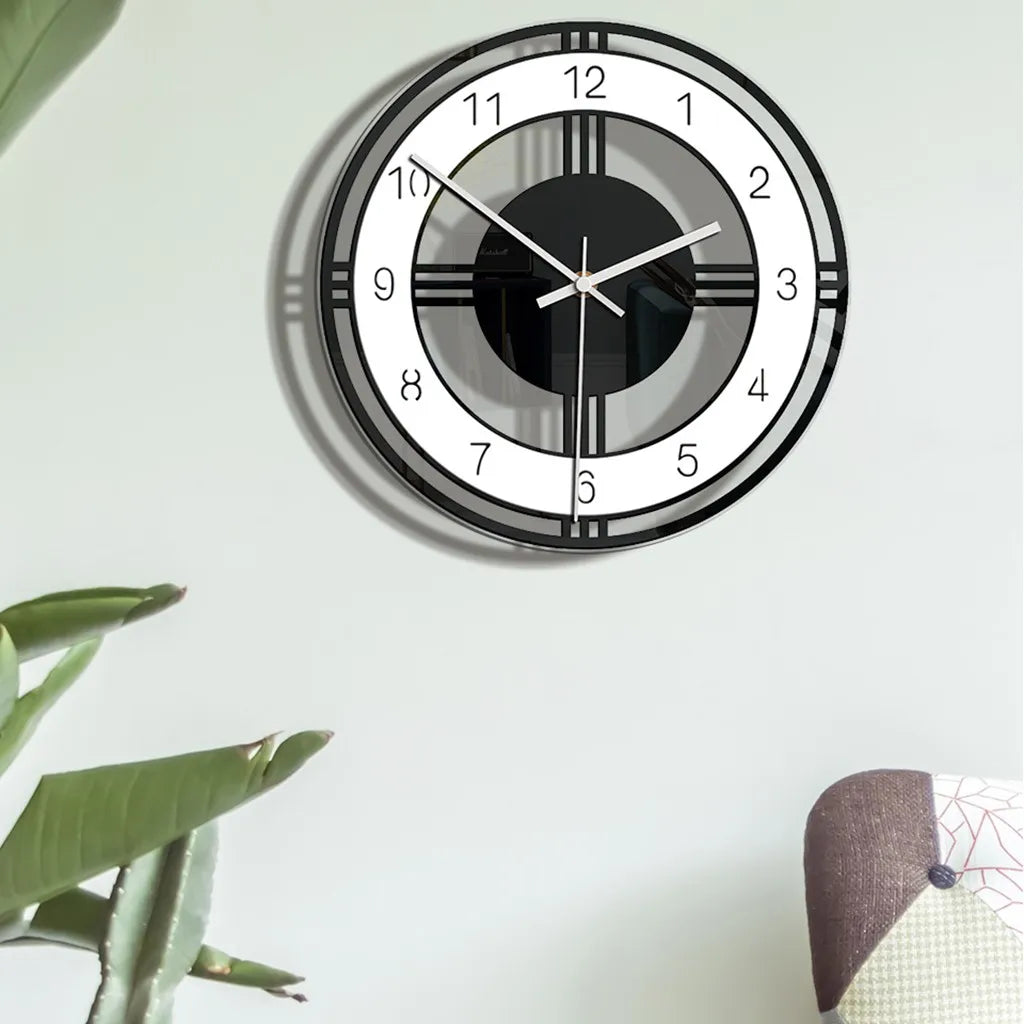 Nordic Glass Wall Clock Silent Modern Transparent Clocks Quartz Movement Wall Watches Modern Home Wall Decoration Accessories