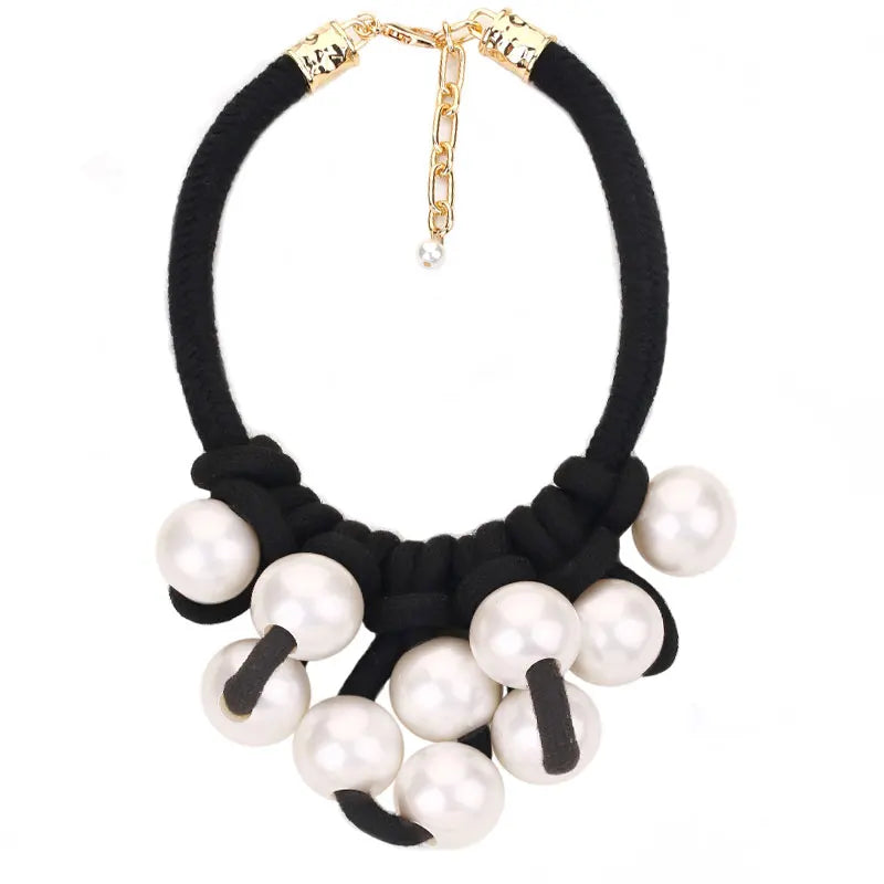 Statement Necklace with Big Pearls Design for Women Trendy Wedding Party Jewelry