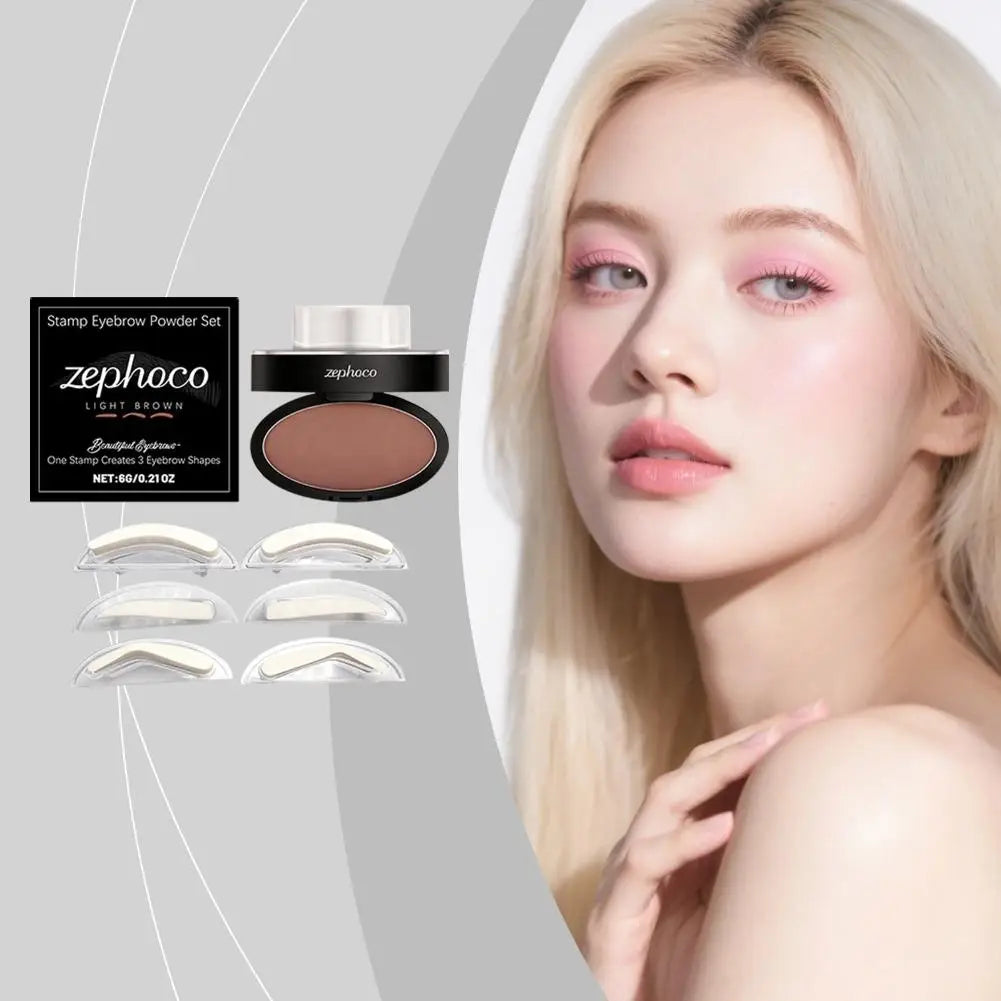Makeup Tool Eye Brow Stamp Powder Stamp Tint Stencil Kit Cosmetics Professional Makeup Waterproof Eye Brow Stamp Lift Eyebrow