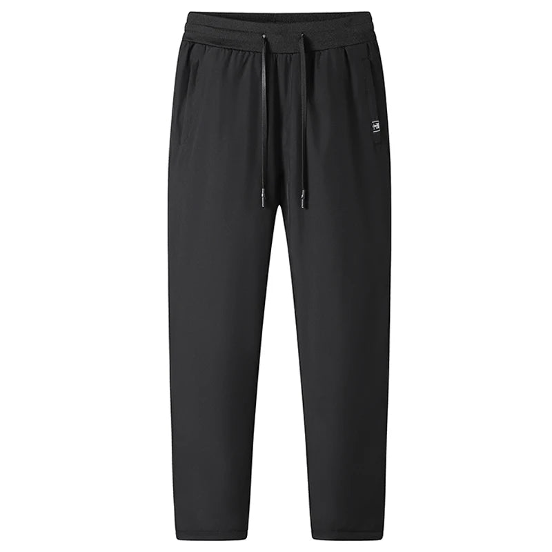 Plus Size 7XL 8XL Men's Winter Pant Fleece Velvet Plush Trouser Male Thermal Thick Warm Windproof Casual Joggers Waterproof Pant