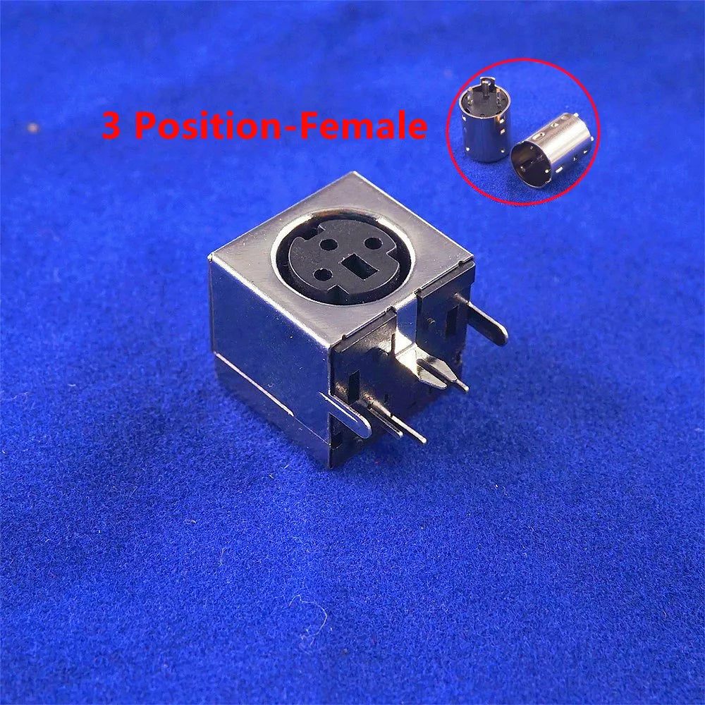 10pcs Circular Receptacle Connector Mini Din 3 4 5 6 7 8 9 10 Pin Female Din Sockets MD-SM Shield Right Angle Through Holes PCB