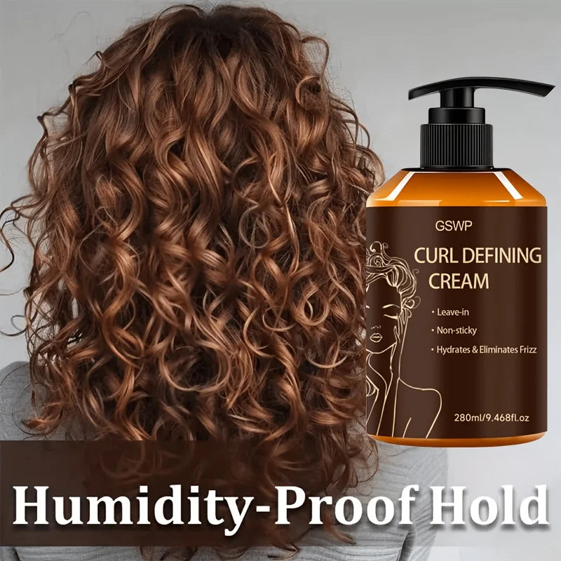 GSWP Moroccan Argan Oil Curl Cream, Bouncy Voluminous Curls, Rich Moisture Long Last Shaping Anti Humidity Frizz.280ML