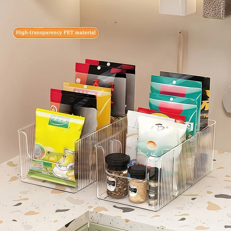 Icon Clear Kitchen Storage Box with Detachable Dividers, Pantry Organizer Bin for Snacks Seasoning Packets BHL1627-FRO