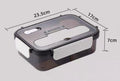 1500ML Lunch Box Food Storage Box 3 Grids Student Office Worker Microwave Bento Box Outdoor Picnic Container With Fork Spoon