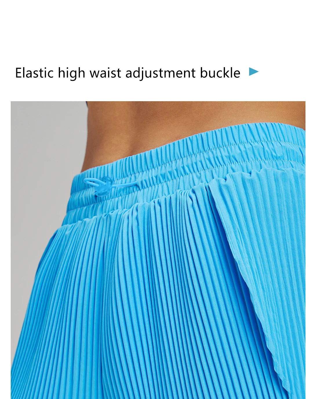 Stretch Outdoor Activities Gym Shorts for Summer Training Women's Quick Dry Sport Pleated Shorts with Hidden Pocket