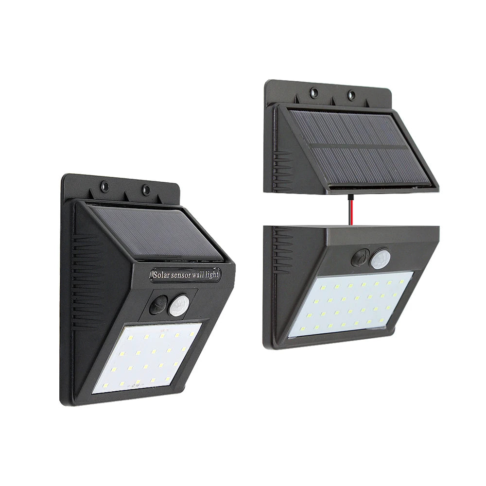 Solar LED Light Outdoor Waterproof PIR Motion Sensor Wall Lamp For Garden Fence Patio Sconce Emergency Lighting