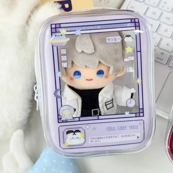 New Fun Creative Prison-themed Itabag Transparent Case For 13cm Doll Portable Clear Keychain Gift Box Collectibles Storage Pouch